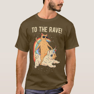 To the Rave EDM Cat DogテクノDJ Raveパーティー Tシャツ