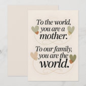 To The World Mother Card - Heartful Family引用文 シーズンカード (正面/裏面)