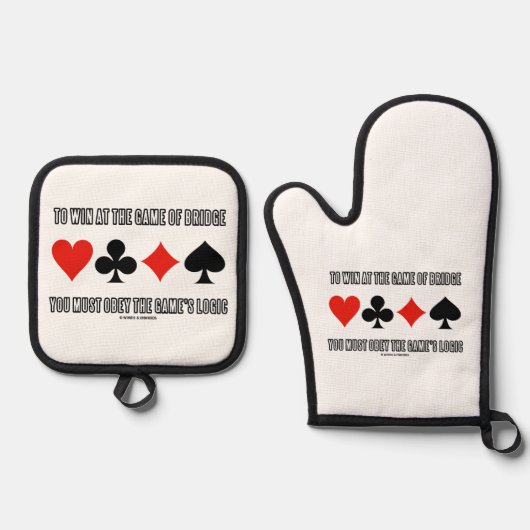 To Win At The Game Of Bridge Must Obey Logic 鍋つかみ&鍋敷きセット (正面)