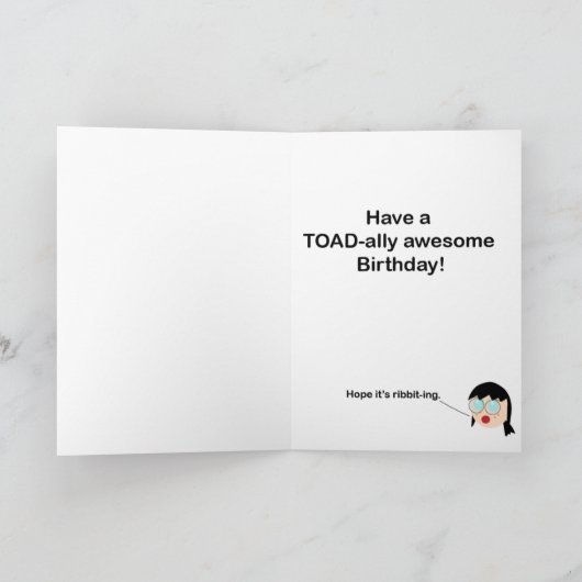 TOADに対して誕生日を持素晴らしつ カード (内部)