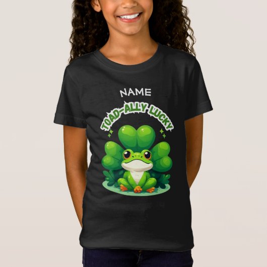  Toad-Ally Lucky St Patrick's Day Frog T-shirt  Tシャツ (正面)