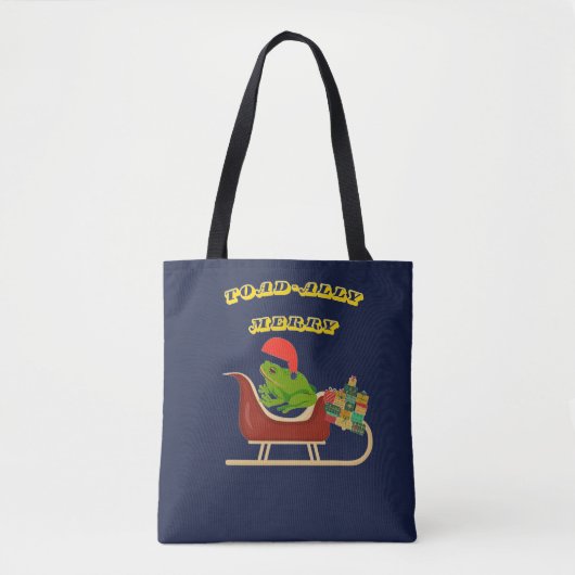 Toad-ally Merry Frog Christmas Tee トートバッグ (正面)