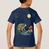 Toad Foraging Toadstools In A Moonlit Woodland  Tシャツ (裏面)