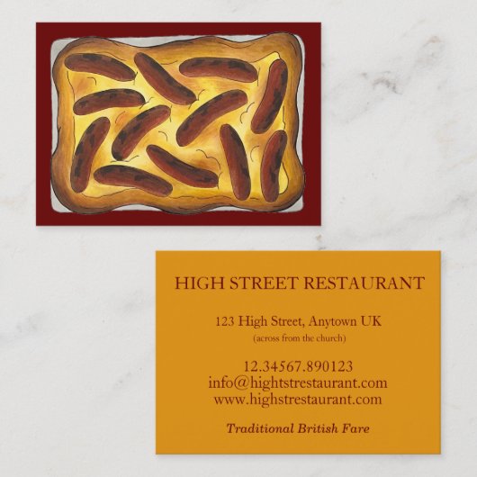 Toad in the Hole British Pub Restaurant Food 名刺 (正面/裏面)