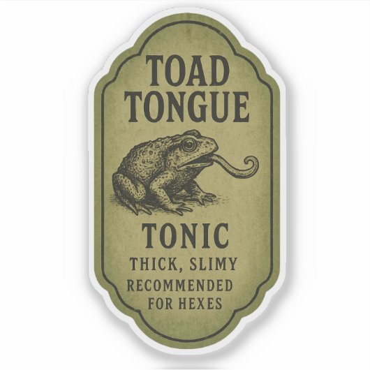 Toad Tongue Tonic - Halloween Apothecary Label シール (正面)