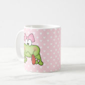Toadallyのかわいい女の子のカエル コーヒーマグカップ (正面左)