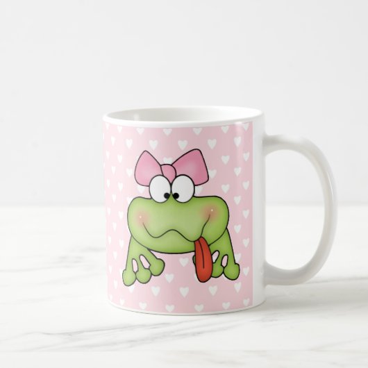 Toadallyのかわいい女の子のカエル コーヒーマグカップ (右)