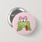 Toadallyのかわいい女の子のカエル 缶バッジ (正面&裏面)