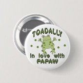 TOADALLY愛Papawのカエル 缶バッジ (正面&裏面)