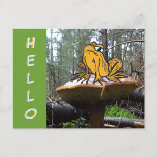 Toadstoolおもしろい HELLOはがきのToad Cartoon ポストカード