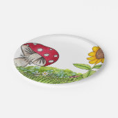 Toadstoolおよびヒマワリ ペーパープレート (アングル)