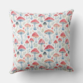 toadstool story in watercolor pattern throw pillow クッション (裏面)