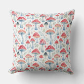 toadstool story in watercolor pattern throw pillow クッション (正面)