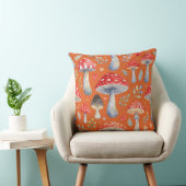 toadstool story in watercolor pattern throw pillow クッション (椅子)