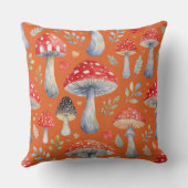 toadstool story in watercolor pattern throw pillow クッション (裏面)