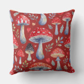 toadstool story in watercolor pattern throw pillow クッション (裏面)