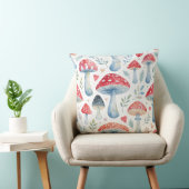 toadstool story in watercolor pattern throw pillow クッション (椅子)