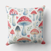 toadstool story in watercolor pattern throw pillow クッション (裏面)