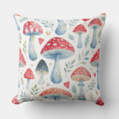toadstool story in watercolor pattern throw pillow クッション (正面)