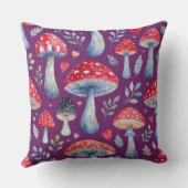 toadstool story in watercolor pattern throw pillow クッション (裏面)