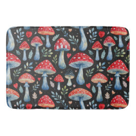 toadstool story in watercolor pattern throw pillow バスマット