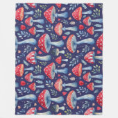 toadstool story in watercolor pattern throw pillow フリースブランケット (正面)