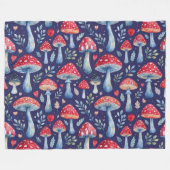 toadstool story in watercolor pattern throw pillow フリースブランケット (正面(横))