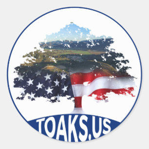 TOaks.usロゴバンパーステッカー ラウンドシール