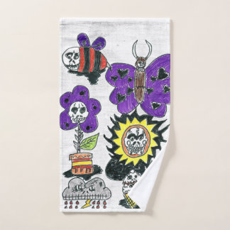 toalha de mão, desenho a lápis. ハンドタオル