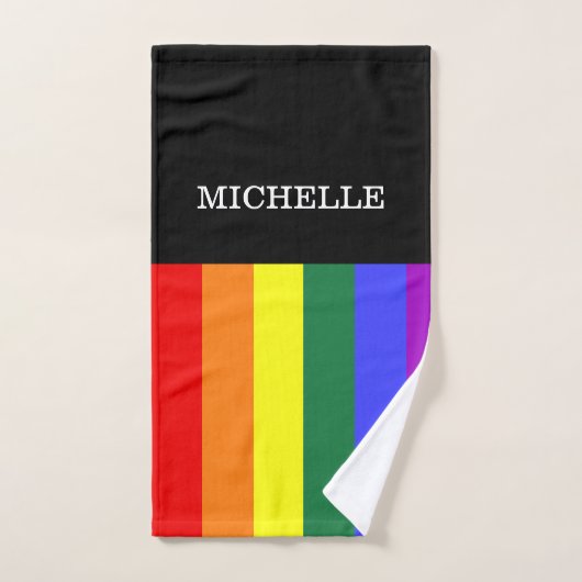 Toalha de Mão Orgulho Gay Rainbow Personalizado ハンドタオル (ハンドタオル)