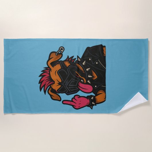 Toalha de praia cachorro maluco ビーチタオル (正面)