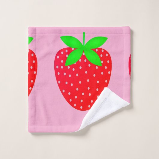 Toalha estampada morangos バスタオルセット (ウォッシュタオル)