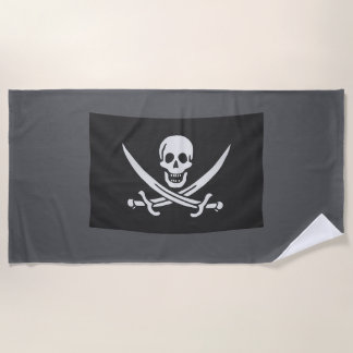Toalla con la bandera pirata Jolly Rogers ビーチタオル