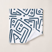 Toallas de baño blancas con líneas azules バスタオルセット (ウォッシュタオル)