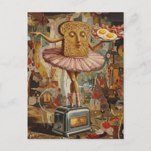 toast and ballet for breakfast surreal ポストカード (正面)