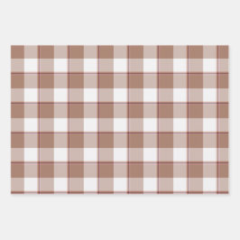 Toast Brown and Athens Gray Plaid ラッピングペーパーシート