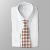 Toast Brown and Athens Gray Plaid Neck Tie ネクタイ (タイ)