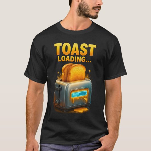 Toast Loading Funny Breakfast Gamer Design Tシャツ (正面)