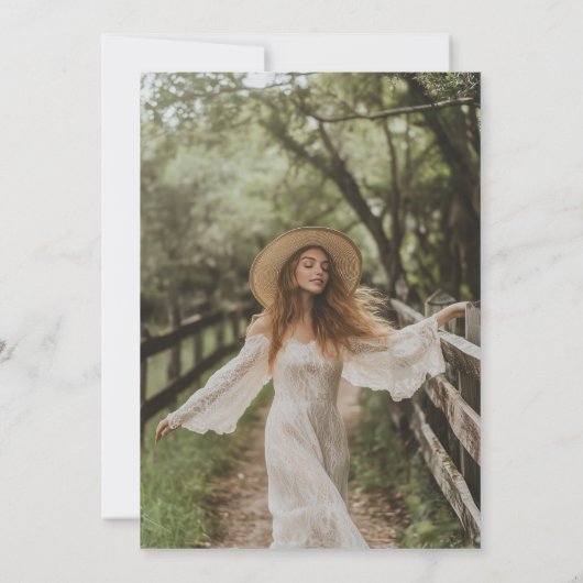 Toast to Love Boho素朴ブライダルシャワー写真 招待状 (裏面)