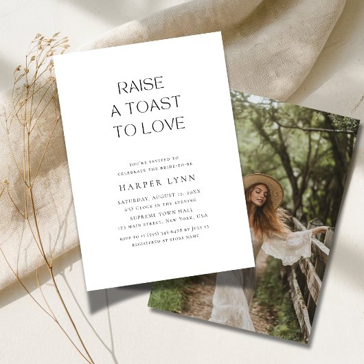 Toast to Love Boho素朴ブライダルシャワー写真 招待状