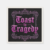 Toast to Tragedy Bachelorette Napkins | Gothic Par スタンダードカクテルナプキン (正面)