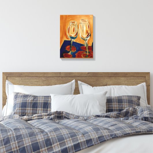 Toasting with Four Wine Glasses キャンバスプリント (インサイチュ (寝室))