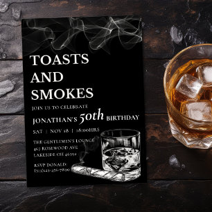 Toasts & Smokes ウイスキーシガー メンズバースデー 招待状