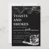 Toasts & Smokes ウイスキーシガー メンズバースデー 招待状 (正面)