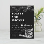 Toasts & Smokes ウイスキーシガー メンズバースデー 招待状 (スタンド正面)