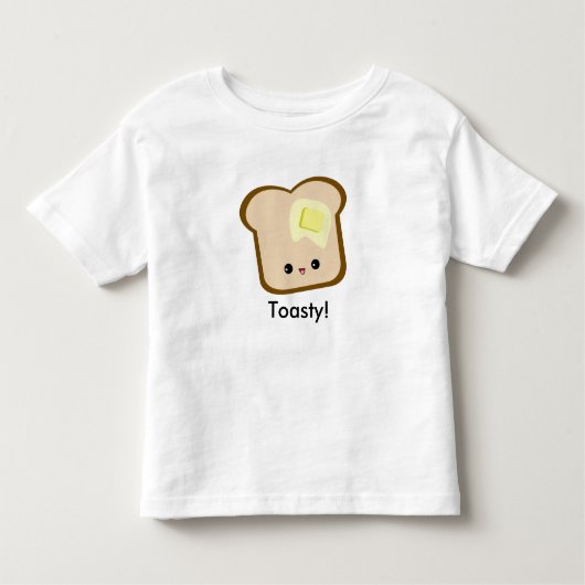 Toastyかわいいかわいい! トーストおよびバター幼児T トドラーTシャツ (正面)