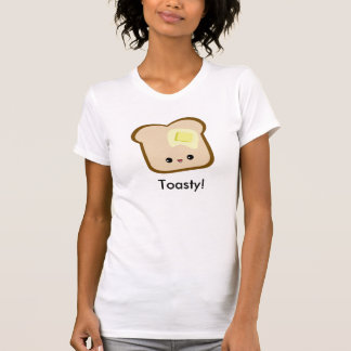 Toastyかわいいかわいい! 小柄いトーストおよびバター女性 tシャツ