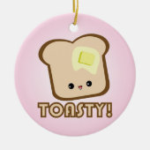 Toastyかわいい! トーストのオーナメント セラミックオーナメント (正面)