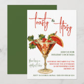 Toasty & Tipsy, マーティニー, ホリデー・カクテル・パーティ 招待状 (正面/裏面)
