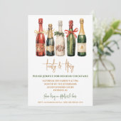 Toasty & Tipsy Champagne ホリデー・カクテルパーティー 招待状 (スタンド正面)